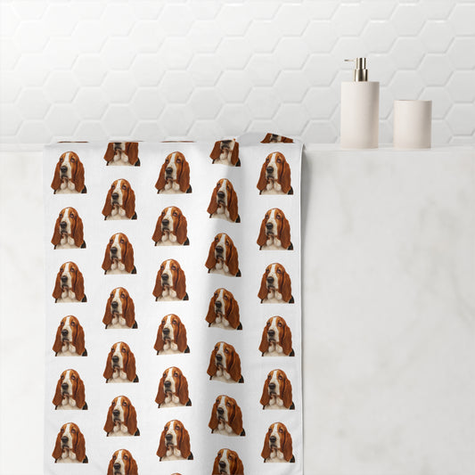Basset Head Mink-Cotton  Beach Towel