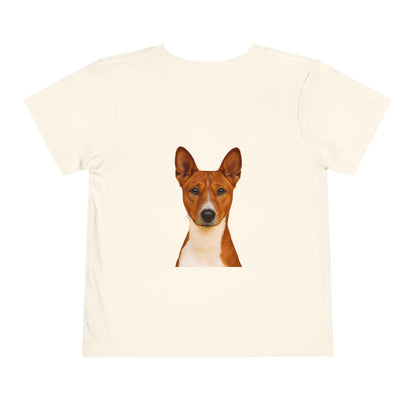 Basenji Head Toddler Unisex Short Sleeve Crewneck Tee