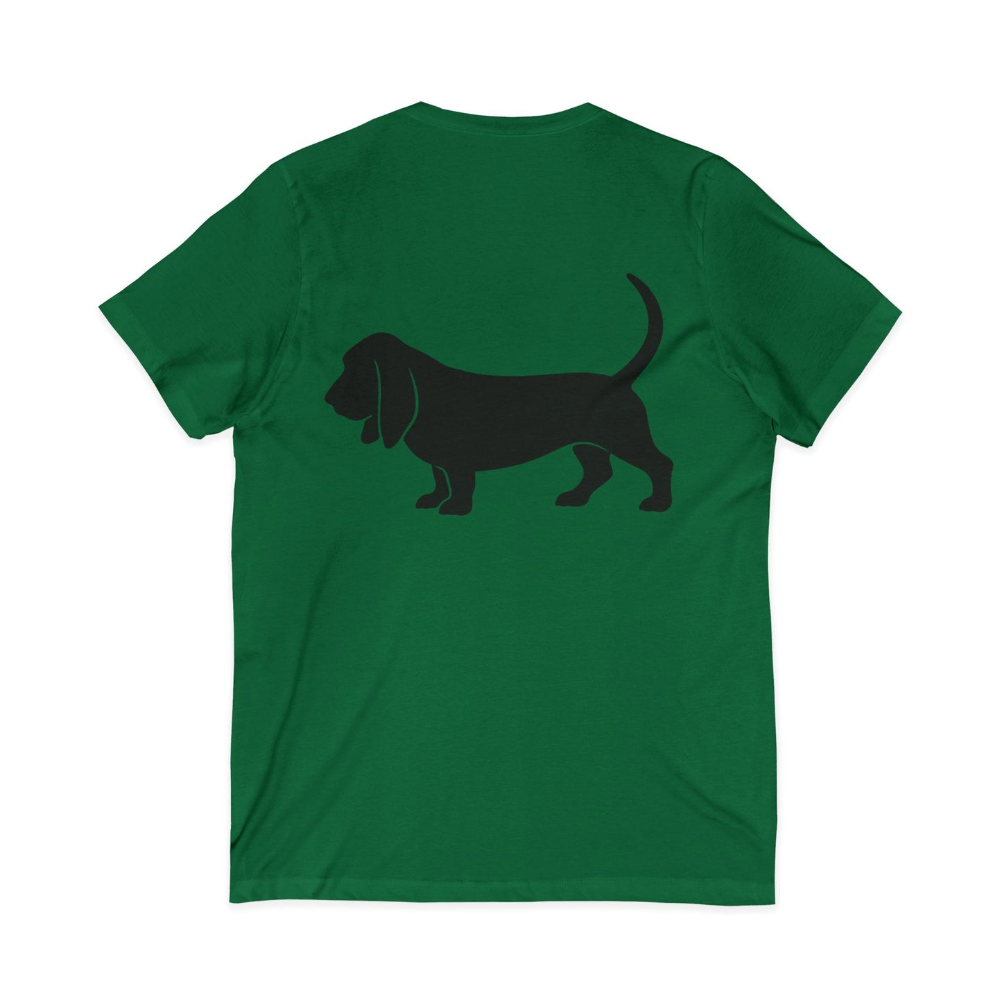 Basset Hound Silhouette Unisex Short Sleeve V-Neck Tee