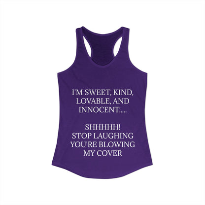 Blowing My Cover Women's Racerback Tank