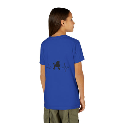 My Heart Beats For Poodles Youth Unisex Short Sleeve Crewneck Tee