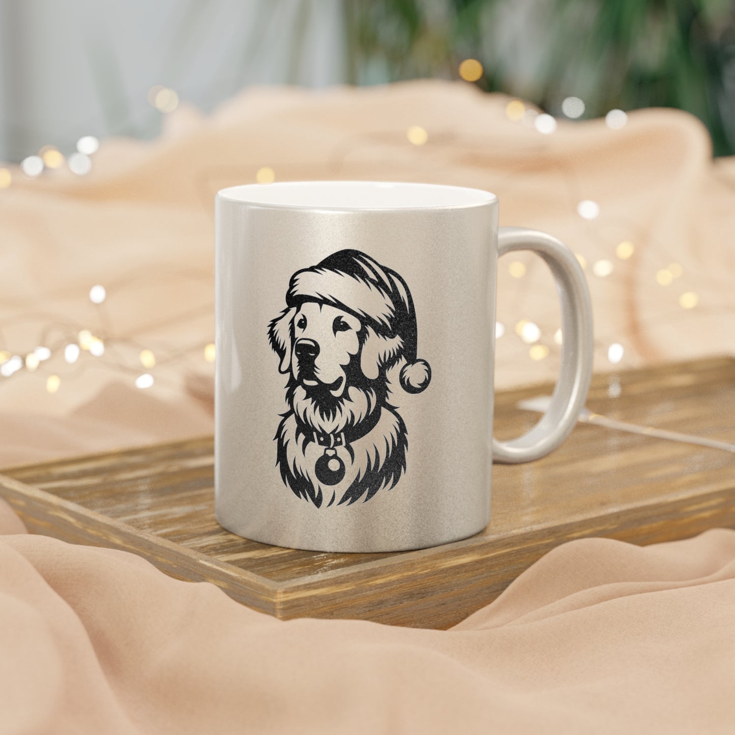 Santa Paws Golden Metallic Coffee Mug