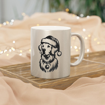 Santa Paws Golden Metallic Coffee Mug