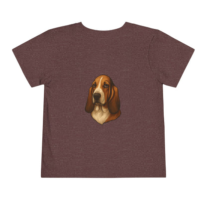 Basset Hound Head Toddler Unisex Short Sleeve Crewneck Tee