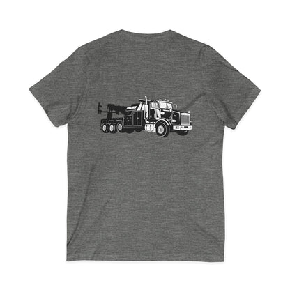 Heavy Tow Truck Unisex Short Sleeve V-Neck Tee