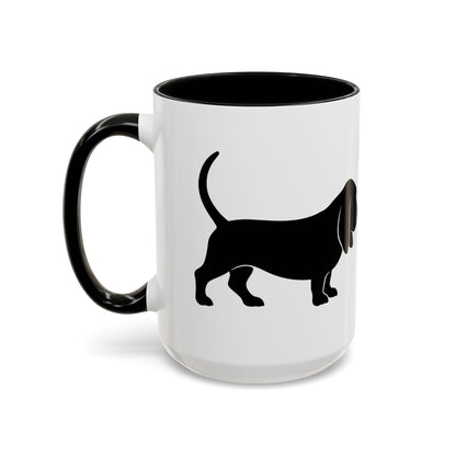 Basset Silhouette 2-Tone Coffee Mug