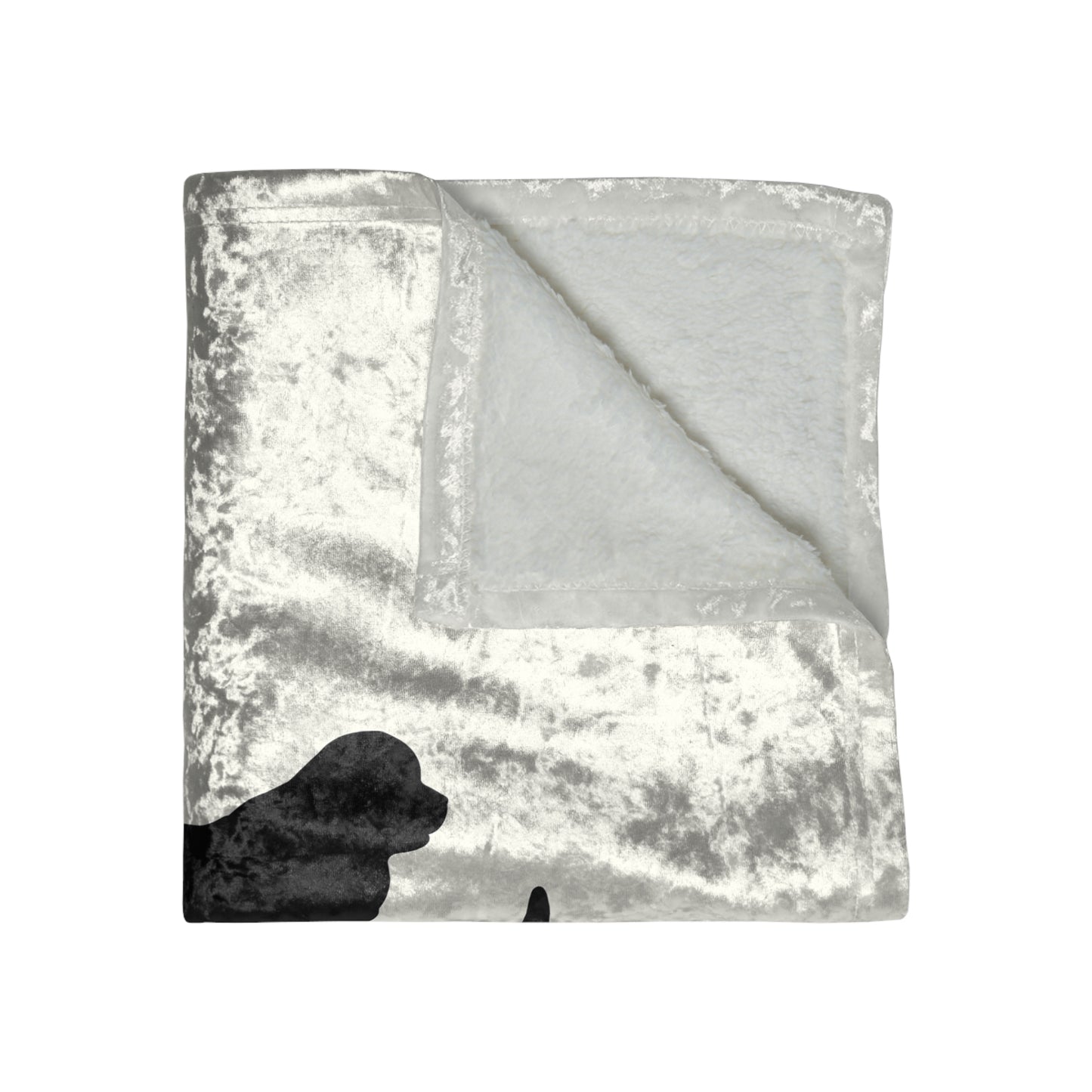 My Heart Beats For Newfies Crushed Velvet Blanket