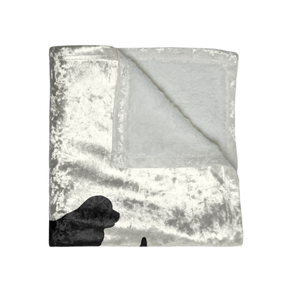 My Heart Beats For Newfies Crushed Velvet Blanket