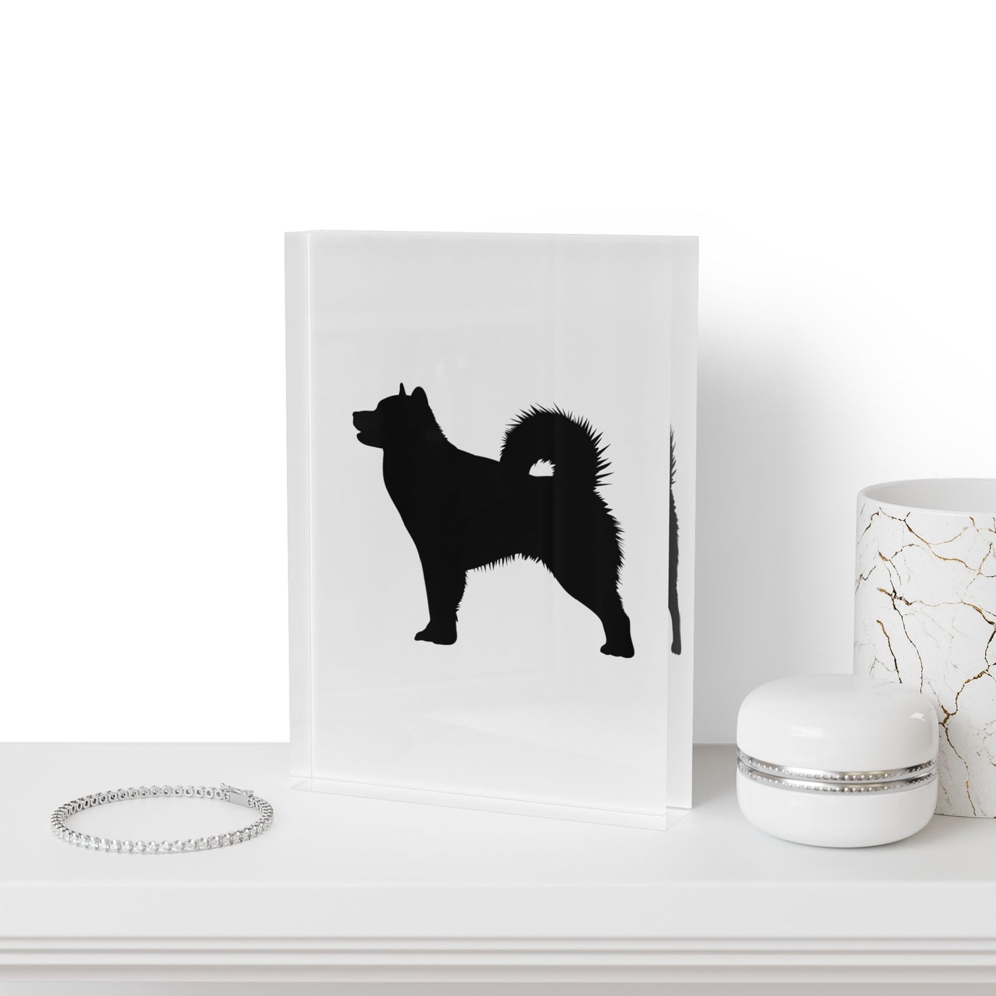 Malamute Silhouette Acrylic Photo Block