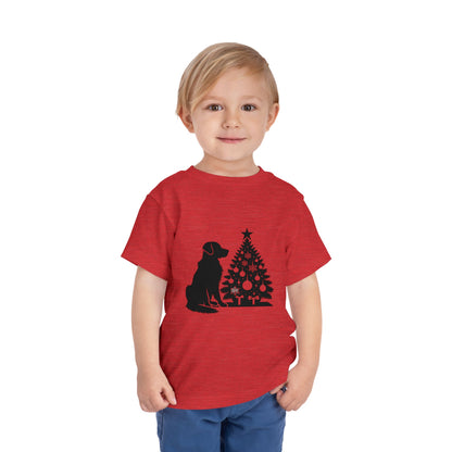 Golden Christmas Tree Toddler Unisex Short Sleeve Crewneck Tee