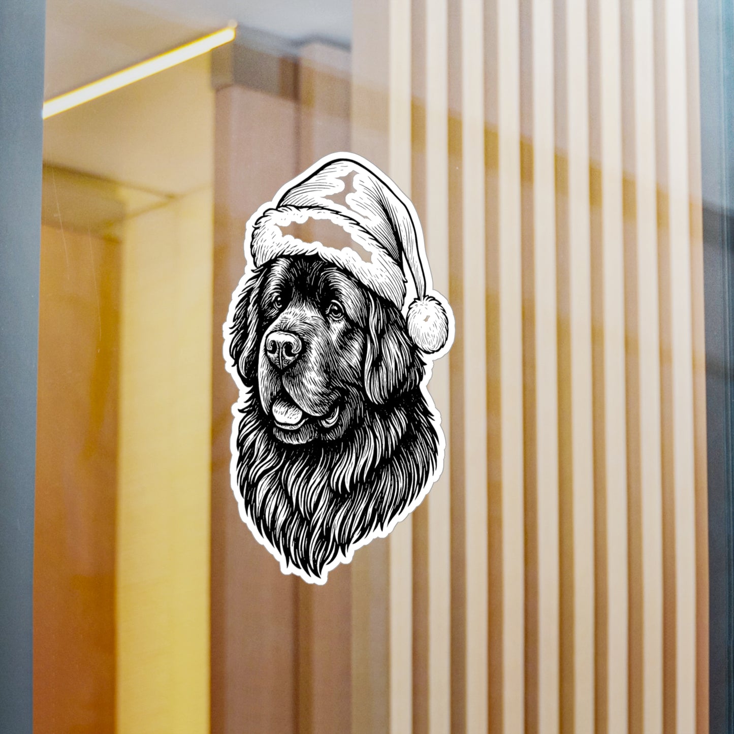 Santa Paws Newfie Vinyl Decal