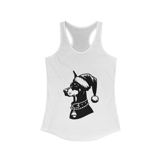 Santa Paws Doberman Women's Racerback Tank