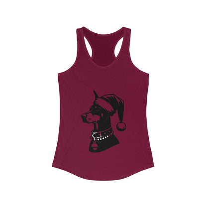 Santa Paws Doberman Women's Racerback Tank
