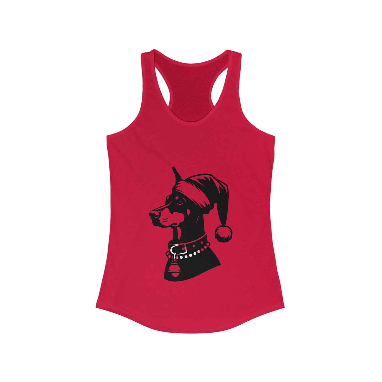 Santa Paws Doberman Women's Racerback Tank