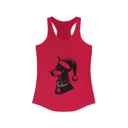 Santa Paws Doberman Women's Racerback Tank