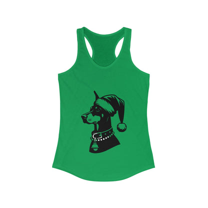 Santa Paws Doberman Women's Racerback Tank