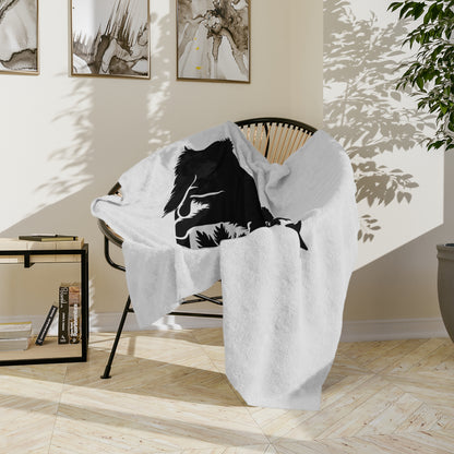 Golden Christmas Tree Velveteen Microfiber Blanket