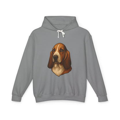 Basset Hound Head Unisex Lightweight Hoodie