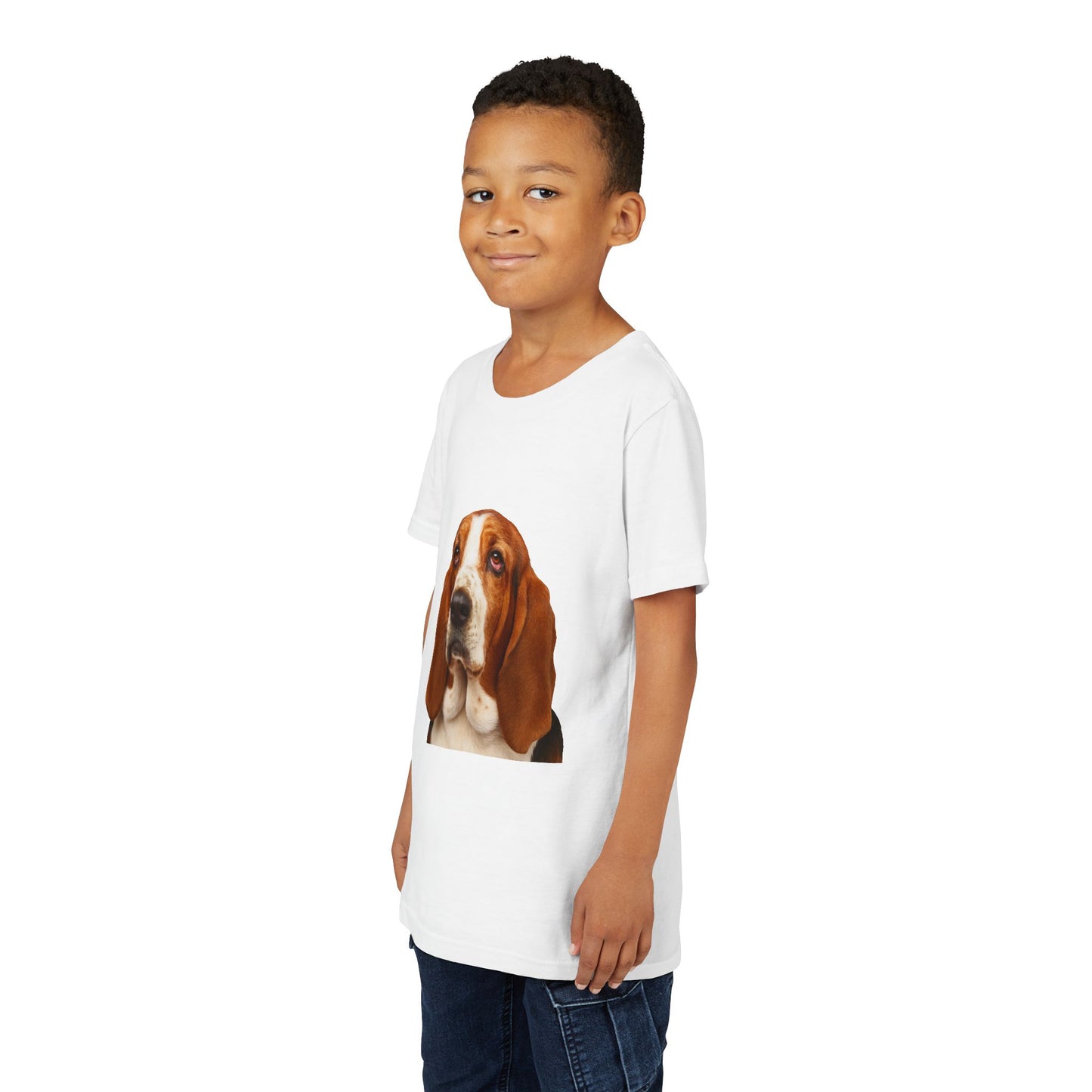 Basset Head Youth Unisex Short Sleeve Crewneck Tee