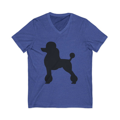 Poodle Silhouette Unisex Short Sleeve V-Neck Tee