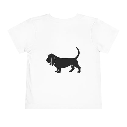 Basset Hound Silhouette Toddler Unisex Short Sleeve Crewneck Tee