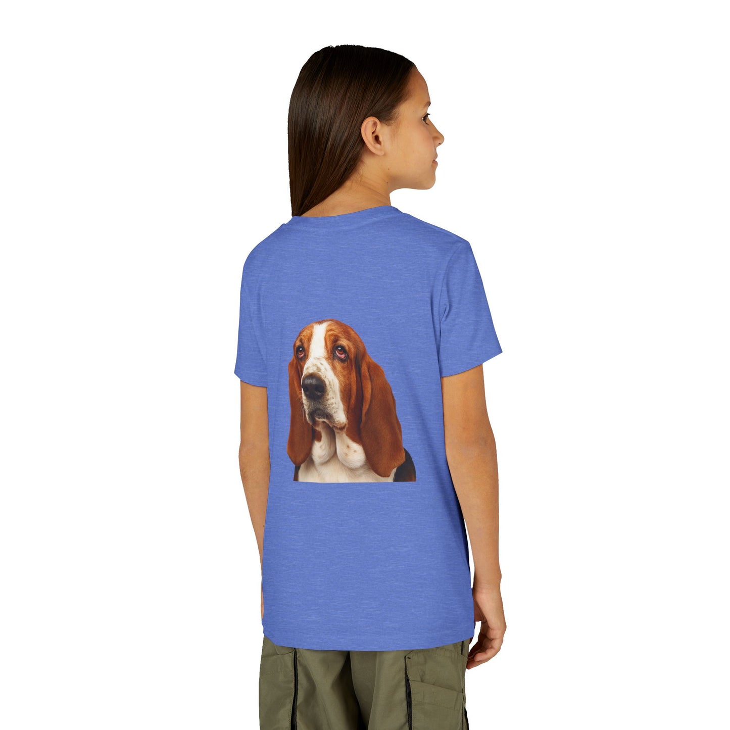 Basset Head Youth Unisex Short Sleeve Crewneck Tee