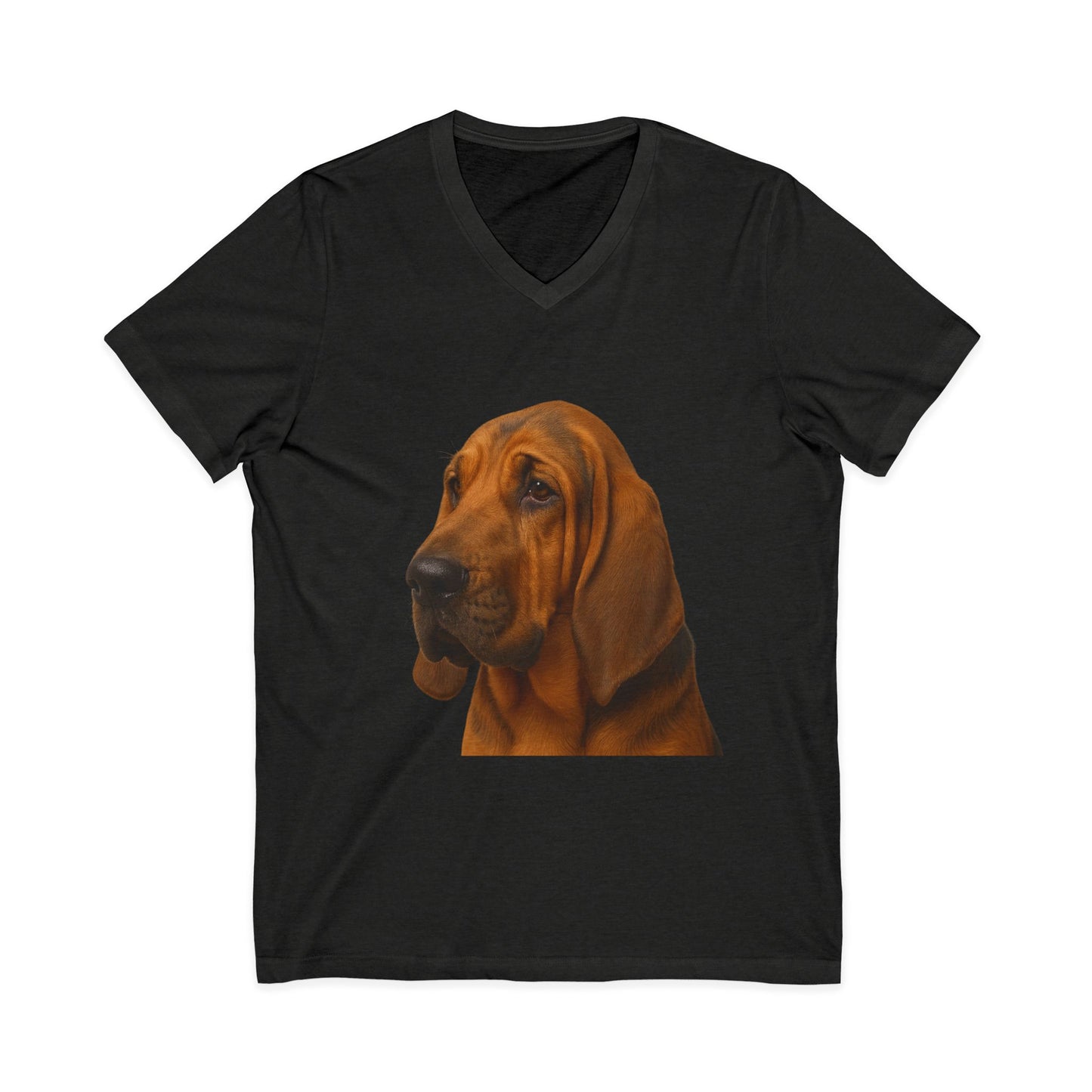 Bloodhound Head Unisex Short Sleeve V-Neck Tee