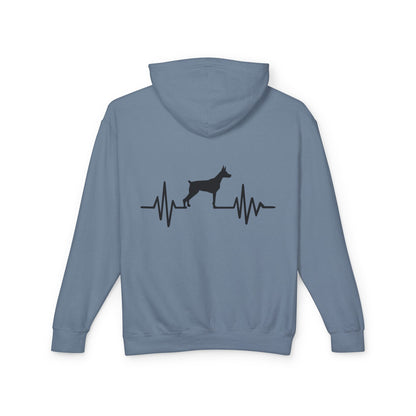 My Heart Beats For Dobermans Unisex Lightweight Hoodie