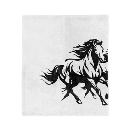 Horsin' Around Velveteen Microfiber Blanket