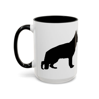 German Shepherd Silhouette 2-Tone Coffee Mug
