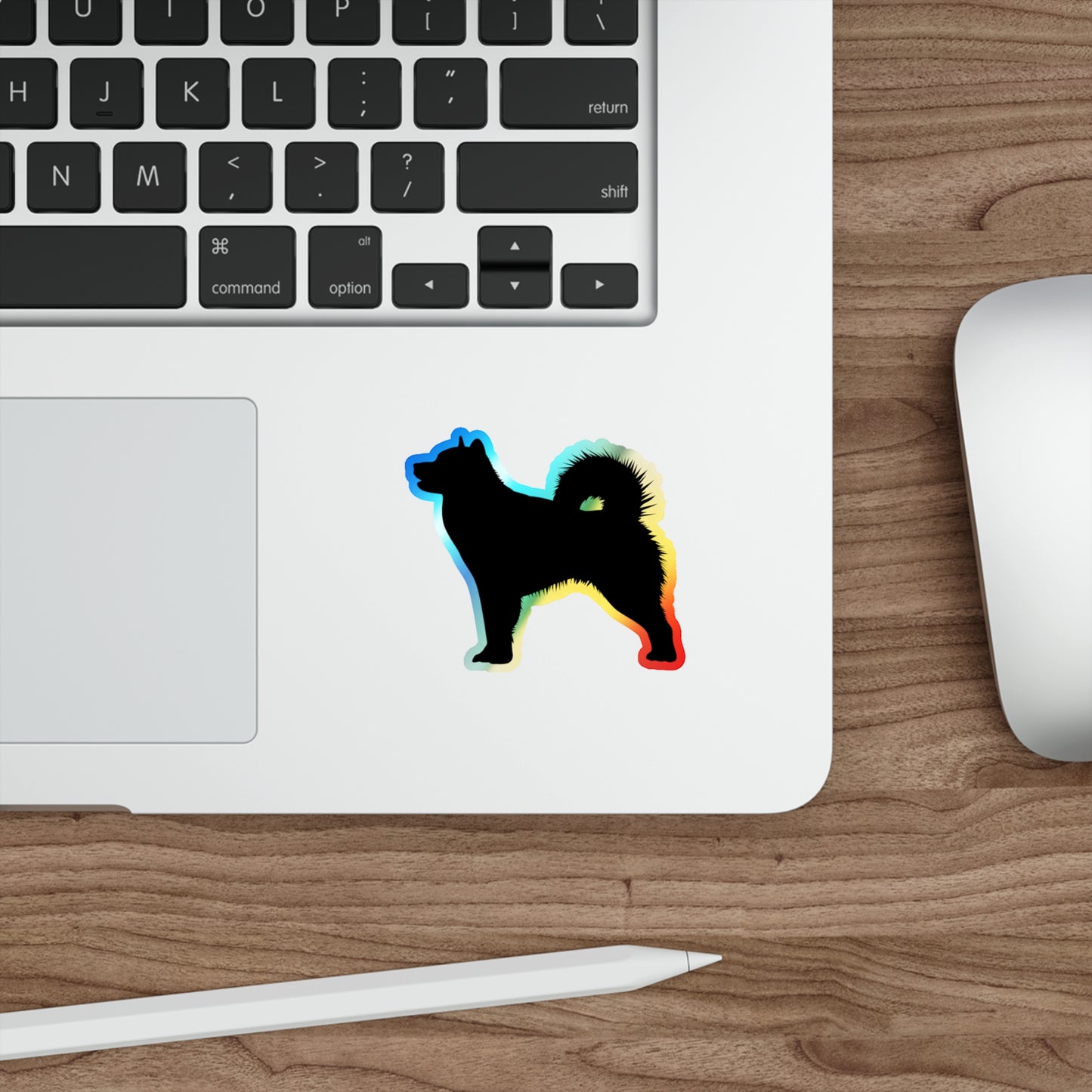 Malamute Silhouette Holographic Sticker