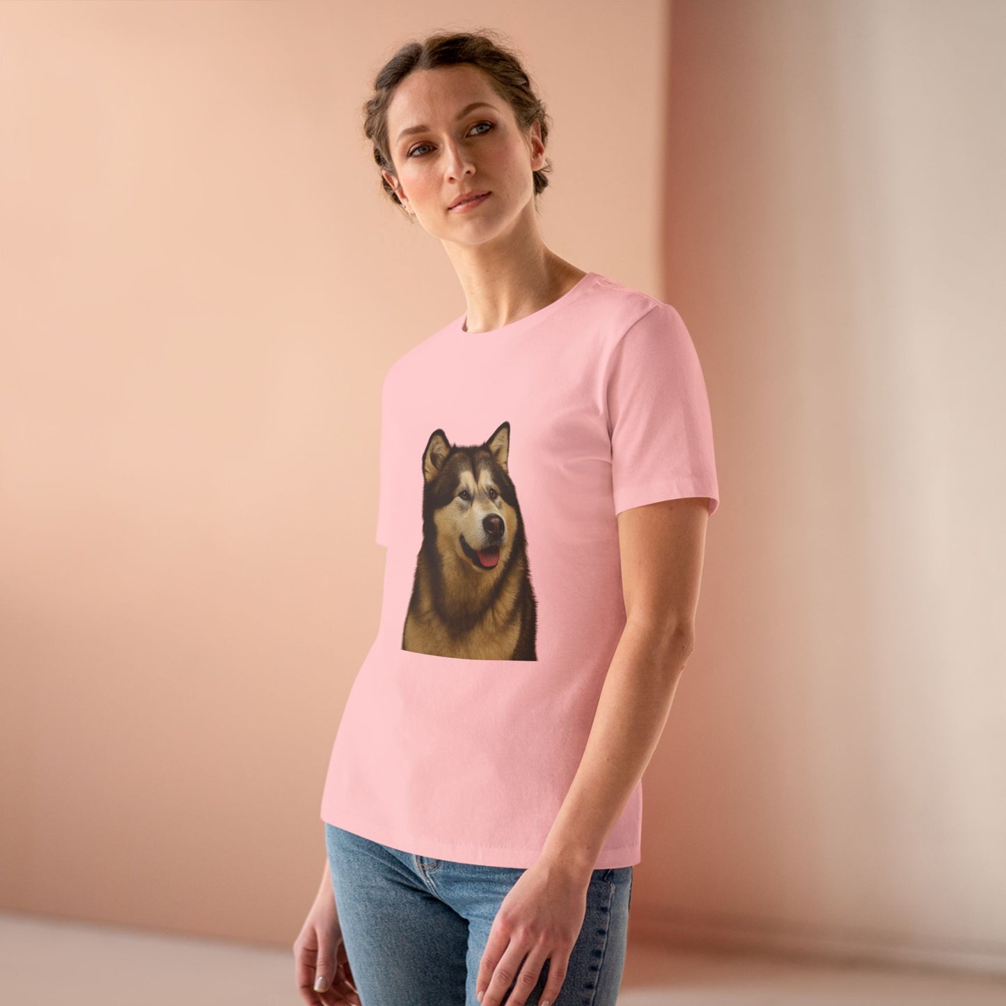 Malamute Head Women's Short Sleeve Crewneck Tee