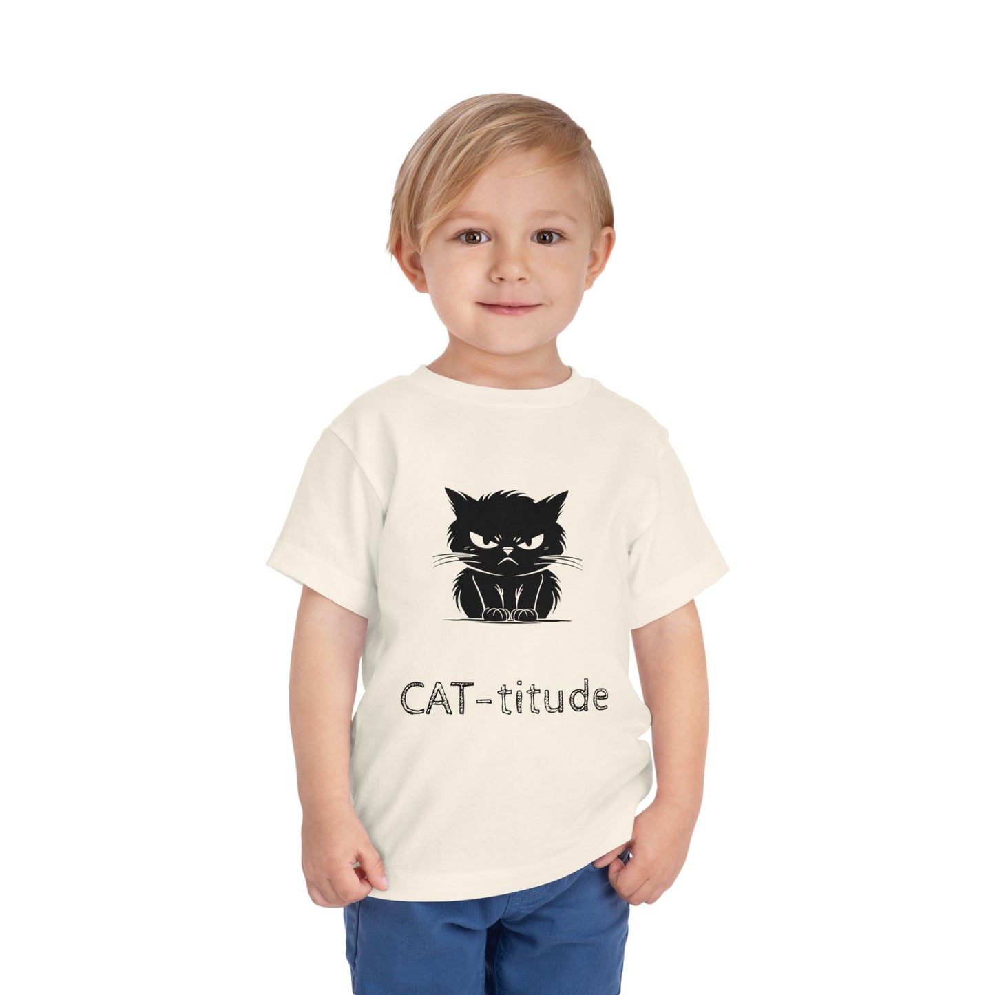 CAT-titude Toddler Unisex Short Sleeve Crewneck Tee