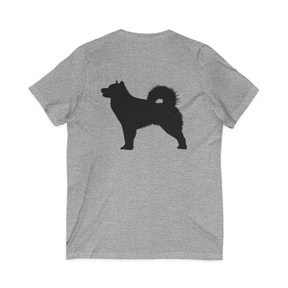 Malamute Silhouette Unisex Short Sleeve V-Neck Tee