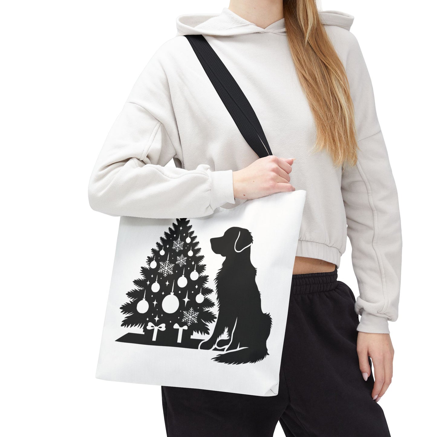 Golden Christmas Tree Tote Bag