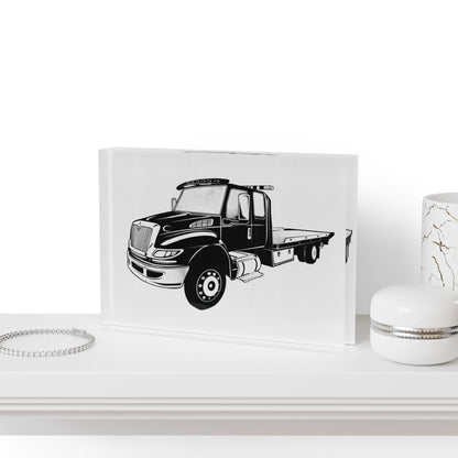 Flatbed Tow Truck Acrylic Photo Block