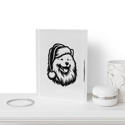 Santa Paws Samoyed Acrylic Photo Block