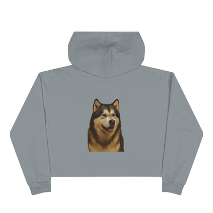 Malamute Head Women's Crop Hoodie