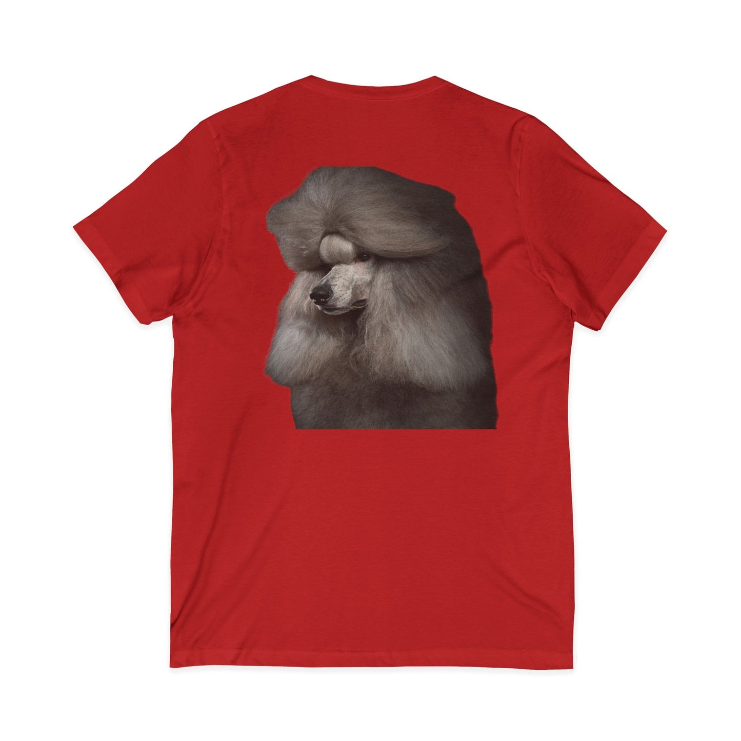Poodle Head Unisex Short Sleeve V-Neck Tee