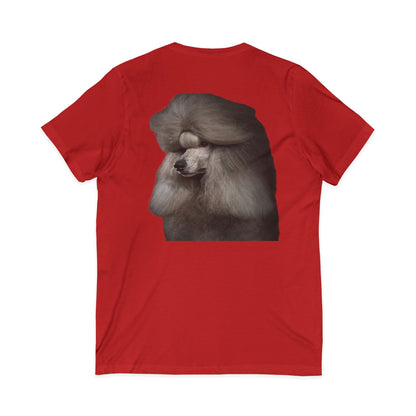 Poodle Head Unisex Short Sleeve V-Neck Tee