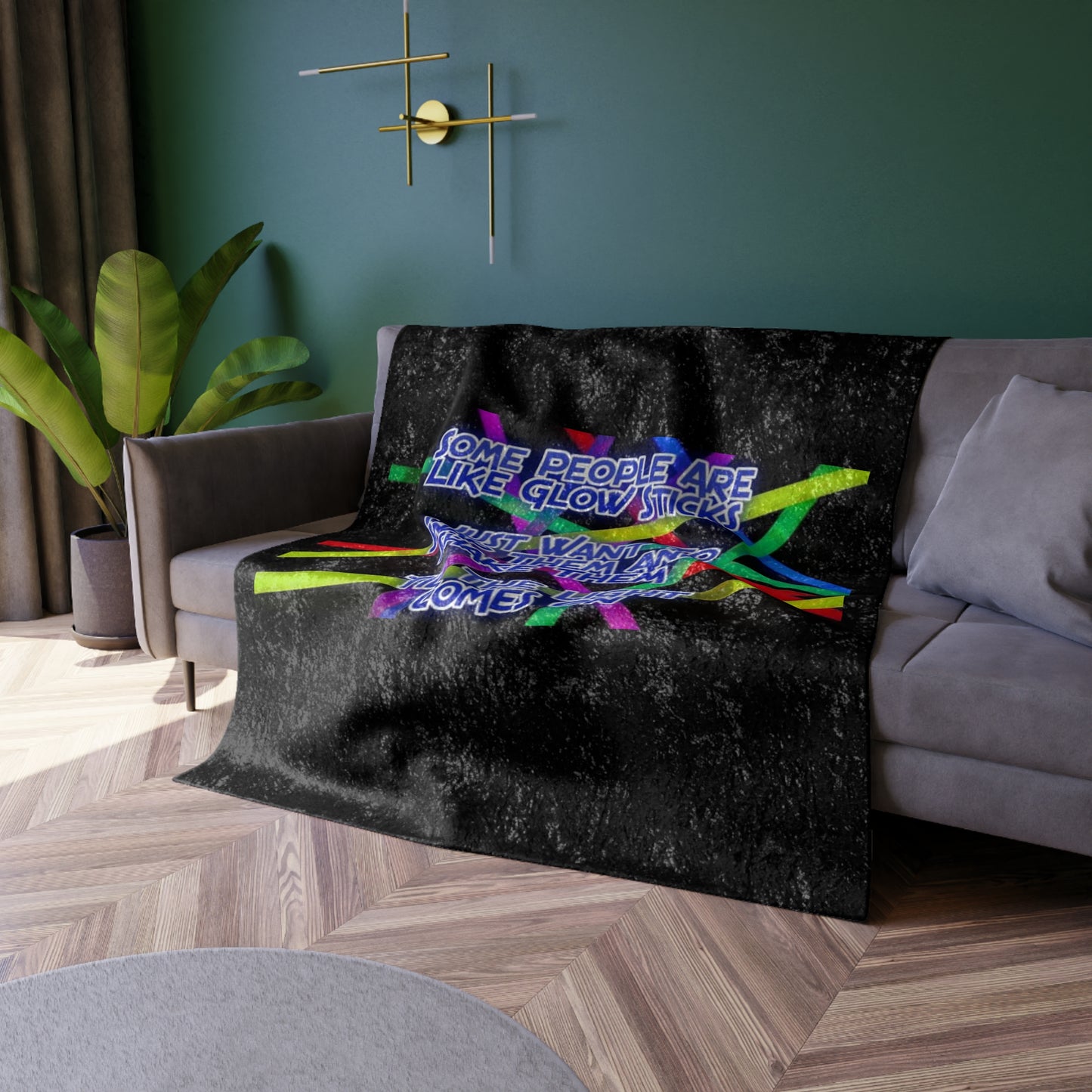 Glow Sticks Crushed Velvet Blanket