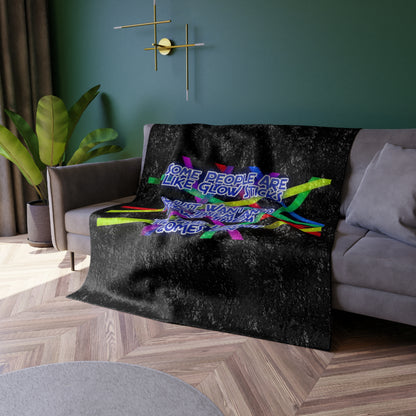 Glow Sticks Crushed Velvet Blanket