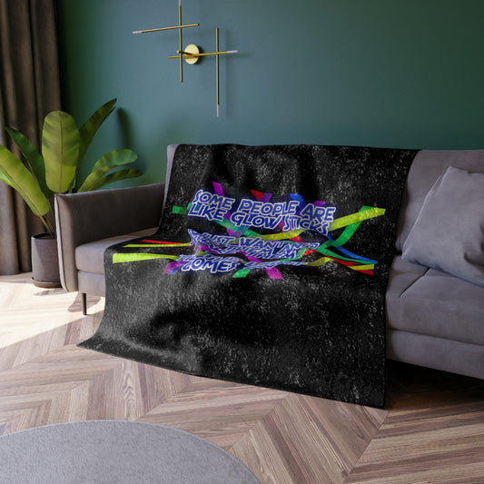 Glow Sticks Crushed Velvet Blanket