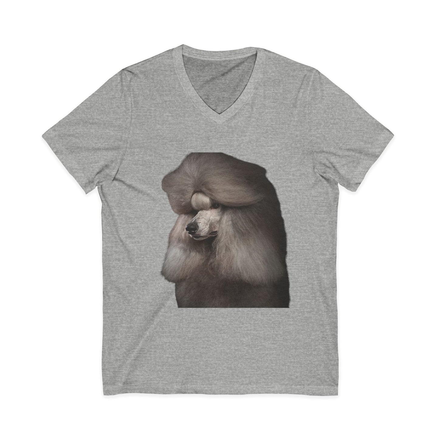 Poodle Head Unisex Short Sleeve V-Neck Tee