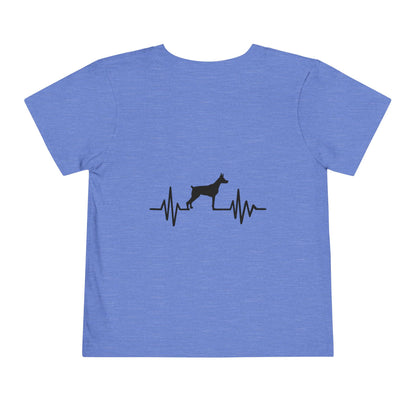 My Heart Beats For Dobermans Toddler Unisex Short Sleeve Crewneck Tee