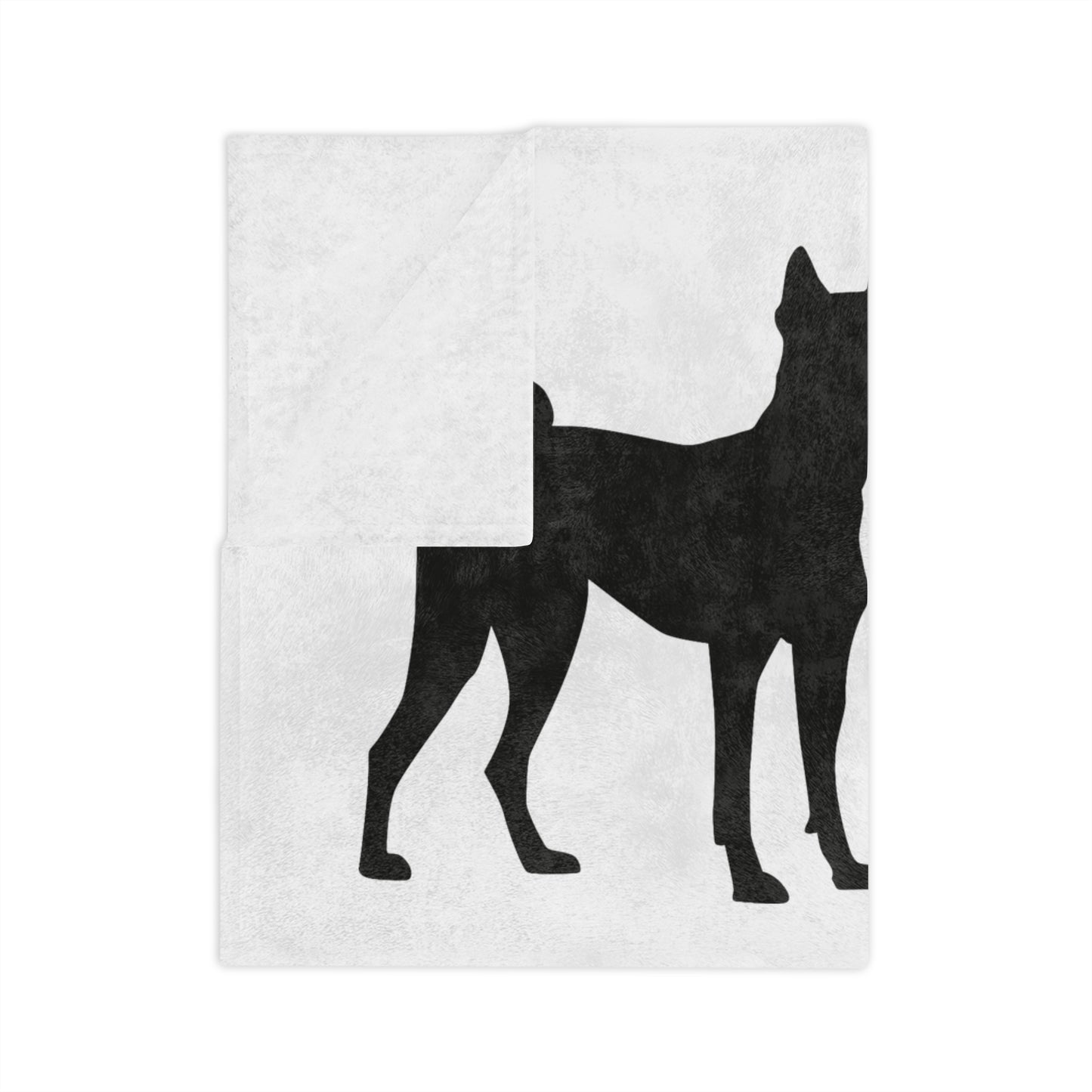Basenji Silhouette Velveteen Microfiber Blanket