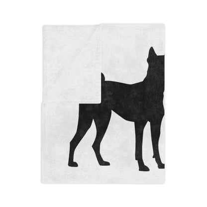 Basenji Silhouette Velveteen Microfiber Blanket