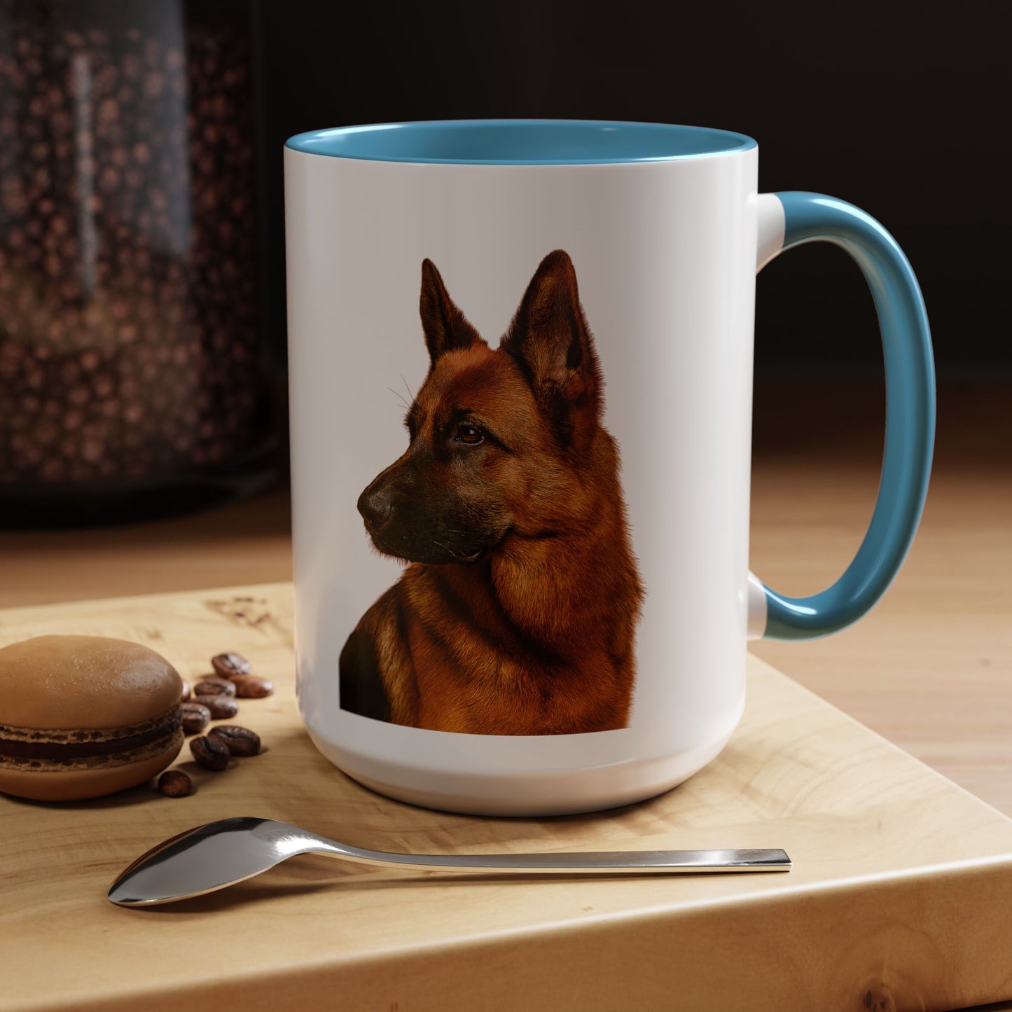German Shepherd Head 2-Tone Coffee Mug