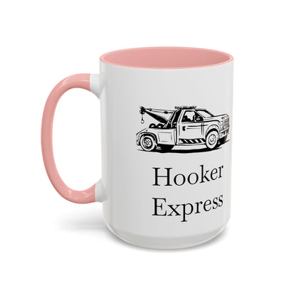 H**ker Express Wheel Lift Tow Truck 2-Tone Coffee Mug