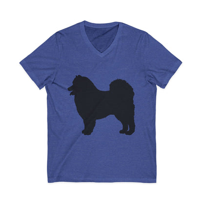 Samoyed Silhouette Unisex Short Sleeve V-Neck Tee